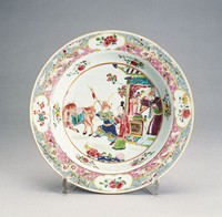 藏品(粉彩鳳儀亭瓷盤)的圖片