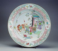 藏品(粉彩鳳儀亭瓷盤)的圖片