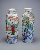 藏品(五彩鳳儀亭人物大瓶)的圖片