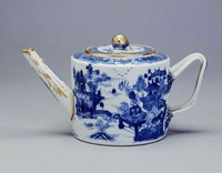 藏品(青花描金山水茶壺)的圖片