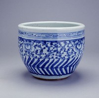 藏品(青花花盆)的圖片