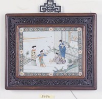 藏品(西廂記彩繪瓷方掛屏(驚艷))的圖片