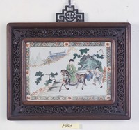 藏品(西廂記彩繪瓷方掛屏(借廂))的圖片