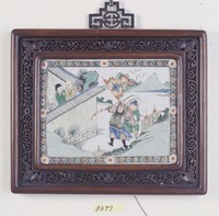 藏品(西廂記彩繪瓷方掛屏)的圖片