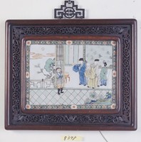 藏品(西廂記彩繪瓷方掛屏(求救))的圖片