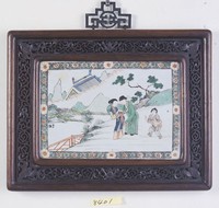 藏品(西廂記彩繪瓷方掛屏(探病))的圖片
