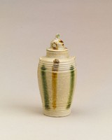 藏品(長沙窯褐綠直線紋蓋罐)的圖片