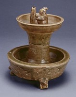 藏品(青瓷三獸足油燈)的圖片