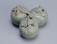 藏品(青瓷瓜果形三連盒)的圖片