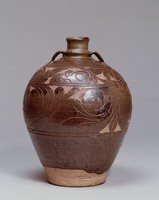 藏品(褐釉搔落雙耳瓶)的圖片
