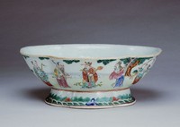 藏品(五彩八仙長型花瓣瓷碗)的圖片