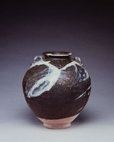 藏品(藍白彩黑釉雙繫罐)的圖片