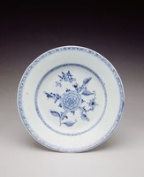 藏品(青花圓牡丹草葉紋盤)的圖片