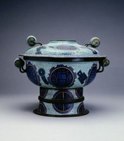 藏品(掐絲琺瑯福壽安康溫熱鍋)的圖片