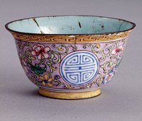 藏品(畫琺瑯牡丹壽字酒杯)的圖片