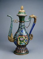 藏品(掐絲琺瑯花鳥紋龍把壺)的圖片