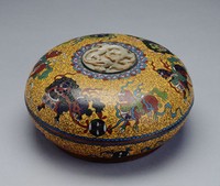 藏品(掐絲琺瑯獅紋圓盒)的圖片