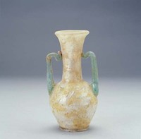 藏品(玻璃黃色雙耳瓶)的圖片