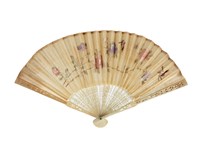 藏品(絹面繡花骨製摺扇)的圖片