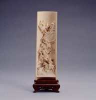藏品(牙雕人物屏)的圖片