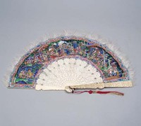 藏品(象牙骨羽毛畫扇)的圖片