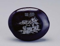 藏品(大紅豆核刻宋詞國畫)的圖片