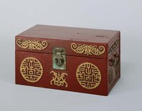 藏品(朱漆福壽方形皮箱)的圖片