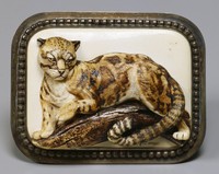 藏品(銀嵌象牙雕雲豹帶首)的圖片