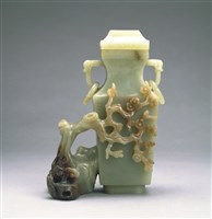 藏品(玉刻紅梅雙耳瓶)的圖片