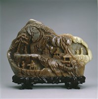 藏品(青玉雕山水人物)的圖片