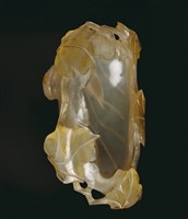 藏品(瑪瑙瓜葉筆洗)的圖片