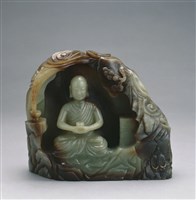藏品(青玉坐岩羅漢)的圖片