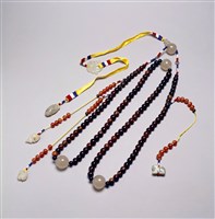 藏品(琥珀白玉瑪瑙朝珠)的圖片