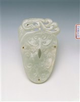藏品(白玉雲紋雞心珮)的圖片