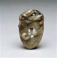 藏品(灰白玉雞心珮)的圖片