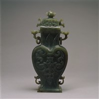 藏品(青玉番枝蓮瓶)的圖片