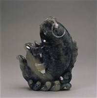 藏品(墨玉鯉魚花插)的圖片