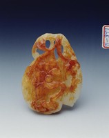 藏品(白玉牡丹蝙蝠)的圖片