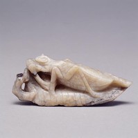 藏品(白玉「葉上螳螂」飾)的圖片