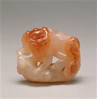 藏品(瑪瑙母子猊)的圖片