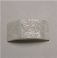 藏品(翠玉「雙鳳朝陽」臂擱)的圖片