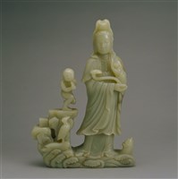 藏品(青玉雕童子觀音)的圖片