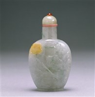 藏品(翠玉荷花金魚鼻煙壺)的圖片