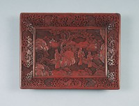 藏品(剔紅長方盤)的圖片