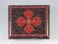 藏品(彩漆繪花瓣獸紋蓋盒)的圖片