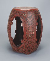 藏品(款彩纏枝番蓮紋鼓凳)的圖片