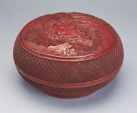 藏品(剔紅人物圓盒)的圖片