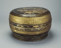 藏品(描金花鳥圓盒)的圖片