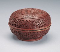 藏品(剔紅人物圓盒)的圖片