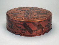 藏品(金地彩繪博古圖捧盒)的圖片